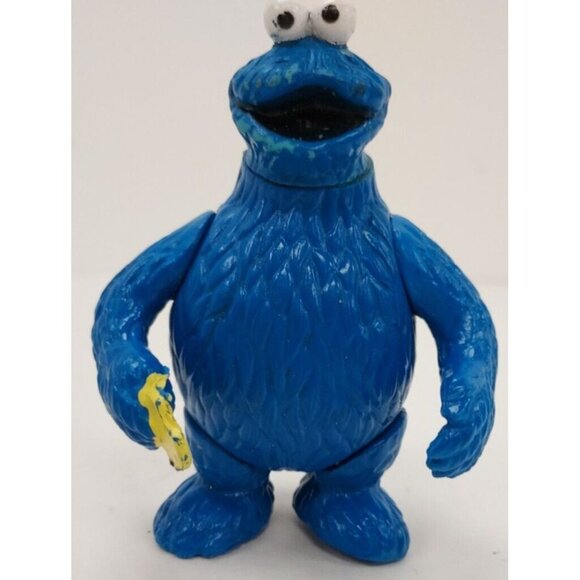 Cookie Monster Figurine Sesame Street Movable Joints - Picture 1 of 3